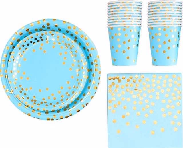 Lifeideas 68 Piece Birthday Party Tableware Set in Blue