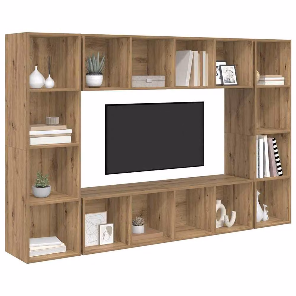 Berkfield Home Modern TV Cabinet in Brown, W/D/H: 37 x 37 x 142.5 cm – 3
