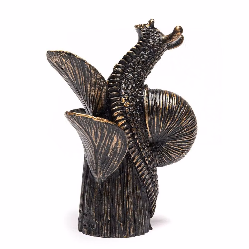 Jardinopia Snail On Hosta Cane or Stake Topper in Bronze, W: 6 cm, D: 5 cm, H: 8.5 cm – 3