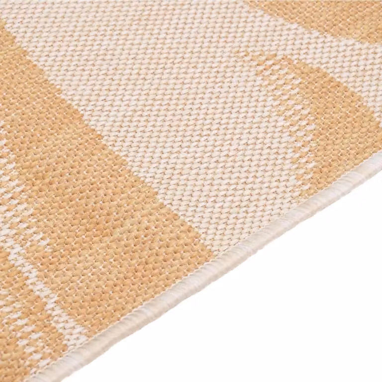 Berkfield Home Outdoor Flatweave Rug in Yellow with Leaf Pattern, W: 160 cm, D: 230 cm