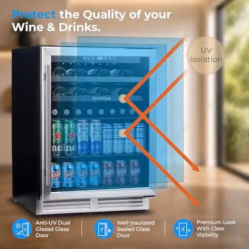 Subcold Integra60 Integrated Undercounter Wine Cooler with Compressor Cooling and LED Light, Stainless Steel, W/D/H: 59.5 x 57.5 x 82.6 cm – 3