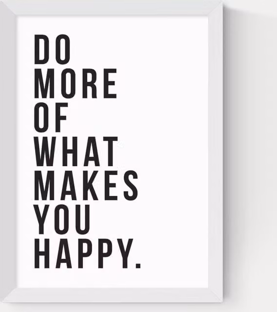 East End Prints Do More Of What Makes You Happy Typography Framed Art in White