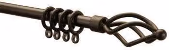 Terrys Extendable Curtain Pole Black