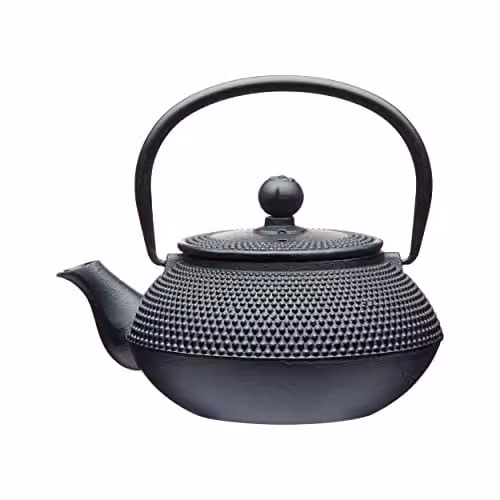 La Cafetiere Cast Iron Japanese Teapot with Infuser Basket, Black