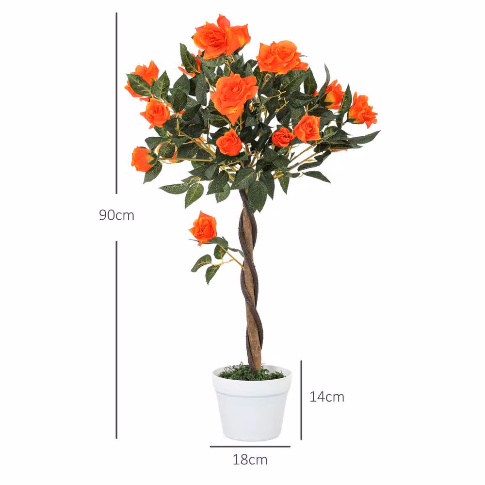 STILVORA Multicolour Artificial Rose Tree in Concrete Pot, Height: 90 cm – 3