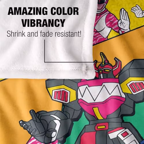 LOGOVISION Power Rangers Saved by the Megazord Super Soft Fleece Throw Blanket, Multicolour, W: 152 cm, D: 127 cm – 2