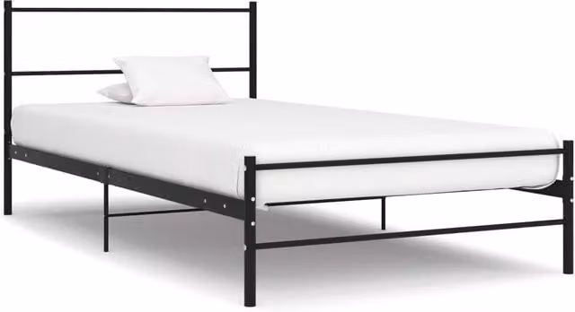 Berkfield Home Black Metal Bed Frame W/D/H: 100 x 200 cm