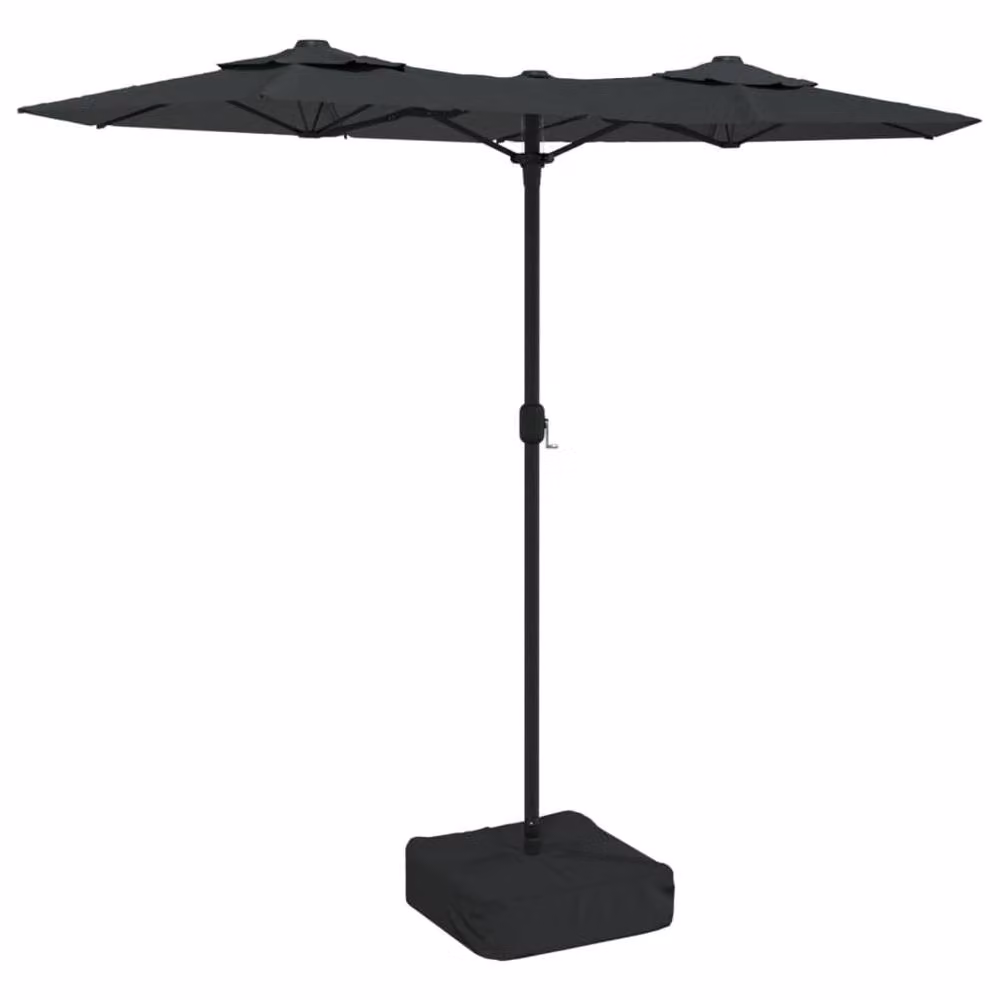 Berkfield Home Double-Head Cantilever Parasol with LEDs in Anthracite and Black, W: 316 cm, D: 240 cm – 2