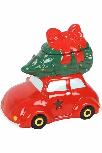 KDMD Red Ceramic Car with Christmas Tree Vintage Tabletop Tealight Oil Burner – 2