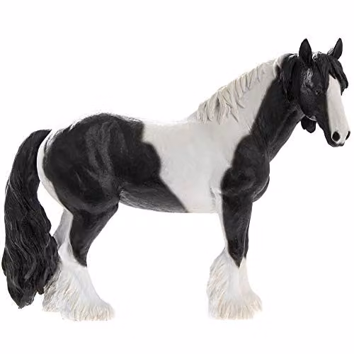Leonardo Animal Crackers Large Piebald Cob Horse Figurine in Black and White – 1