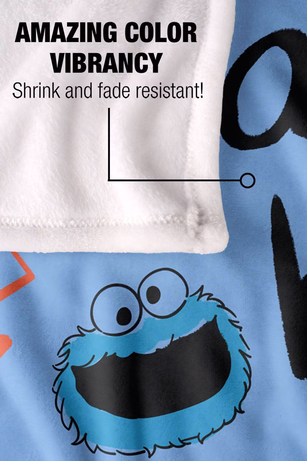 Sesame Street Raised By Monsters Super Soft Silky Touch Fluffy Throw Blanket, Extra Large, Multicolour – 4
