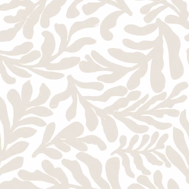I Love Wallpaper Coral Leaf Botanical Floral Wallpaper in Almond Latte Beige and Yellow