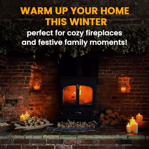 Ecoblaze RUF Fire Blocks, Pack of 12 Brown Compressed Organic Hardwood Briquettes for Wood Burners and Firepits – 6