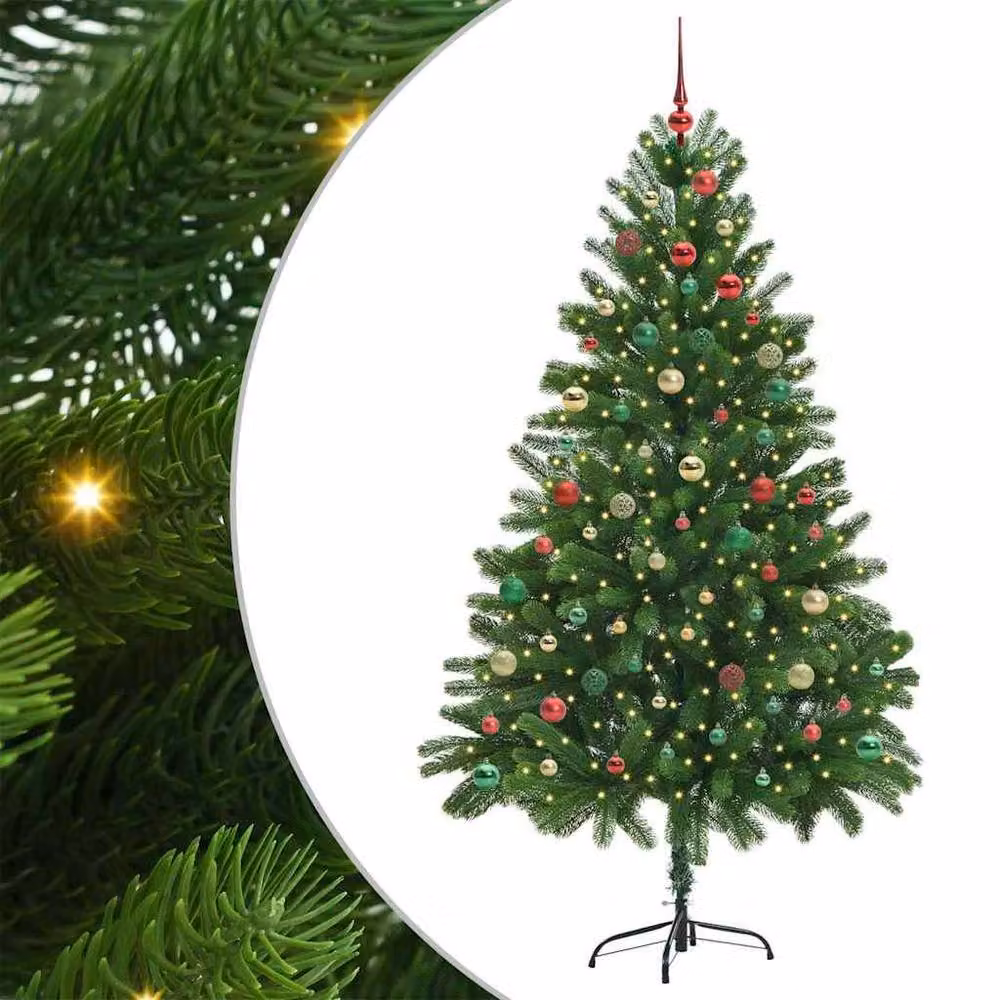 Berkfield Home Green Christmas Tree with 300 LEDs and Stand, Height: 210 cm – 2