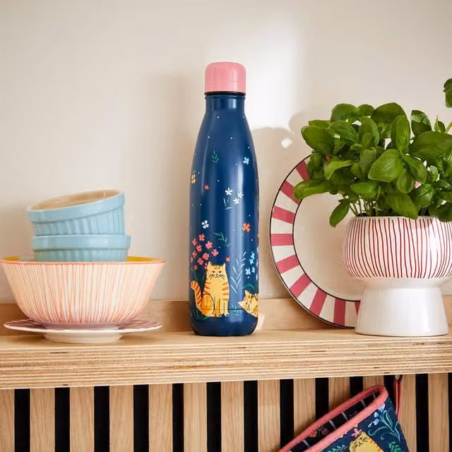 Ulster Weavers Marmalade Meadow Thermal Stainless Steel Water Bottle in Blue – 1