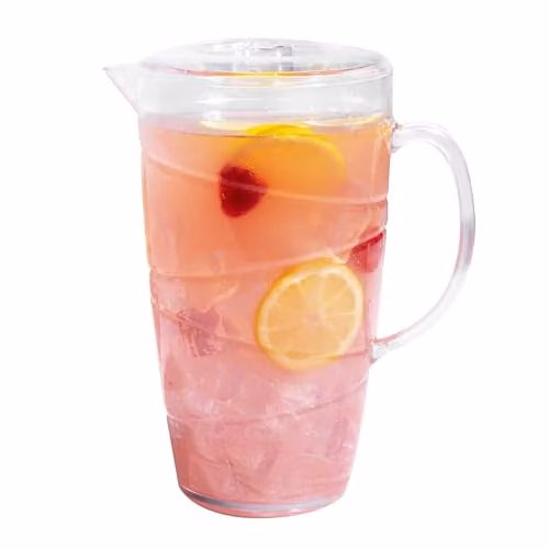 LIVIVO Transparent Plastic Swirl Design Jug with Lid, 2 l – 1
