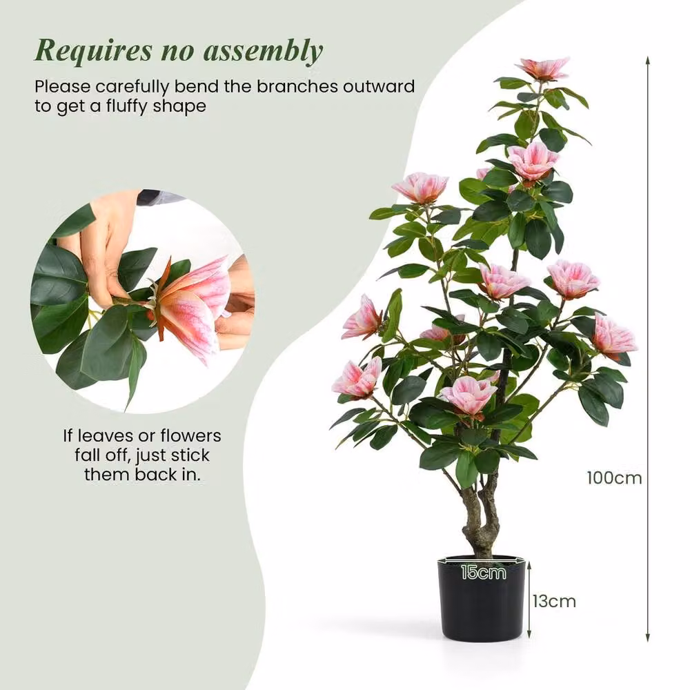 Havendro Artificial Pink Magnolia Tree with Blooming Flowers, Height: 100 cm – 2