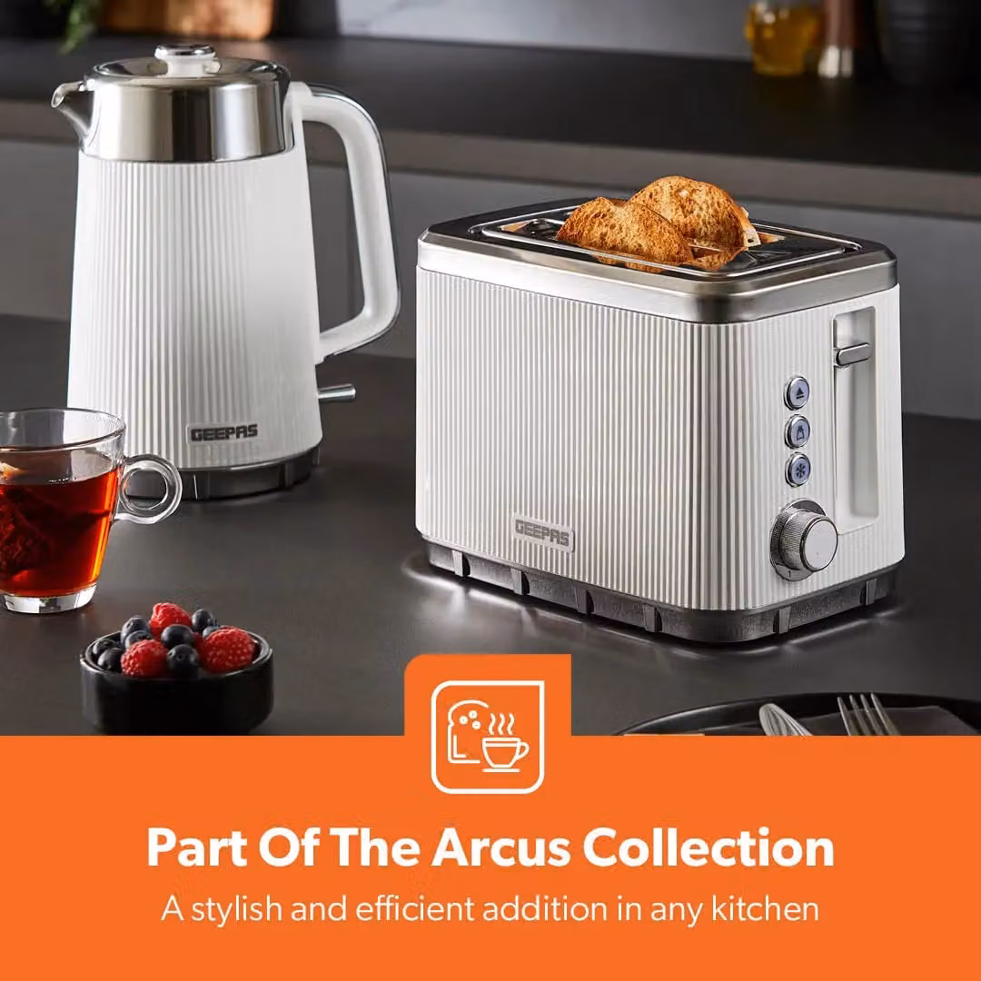Geepas Arcus Collection 930W 2 Slice Toaster in White – 6