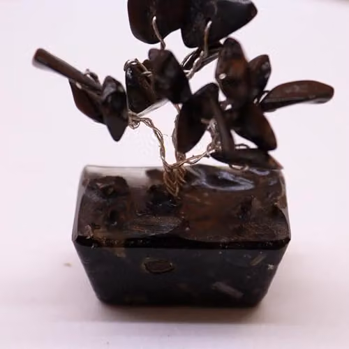 Thunder Tribes KDMD Mini Crystal Energy Tree with Black Agate Gemstones and Orgonite Wood Base – 2