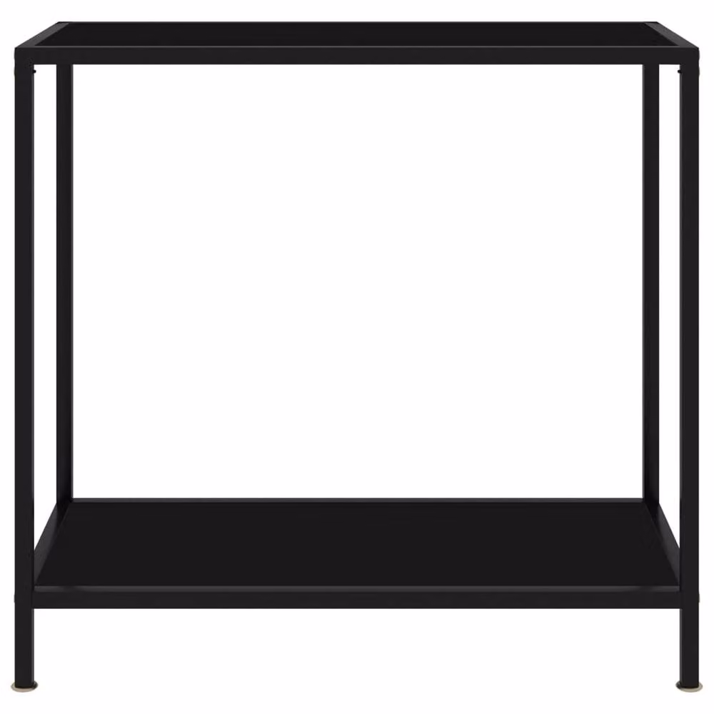 Berkfield Home Modern Black Console Table with Tempered Glass, W/D/H: 80 x 35 x 75 cm – 3