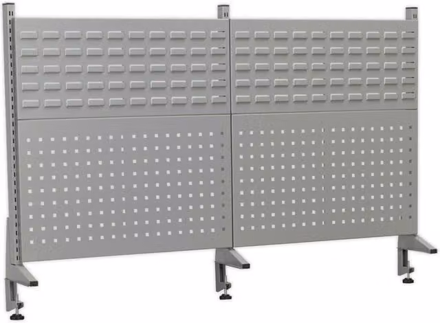 PerfoTool Loops Steel Industrial Workbench Back Panel Assembly in Grey, Width: 145.5 cm