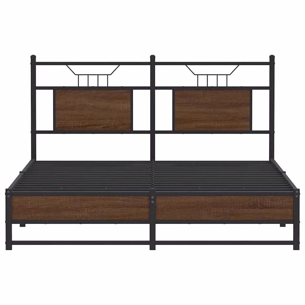 Berkfield Home King Size Bed Frame in Brown Oak with Drawers, W/D/H: 150 x 200 x 91.5 cm – 4