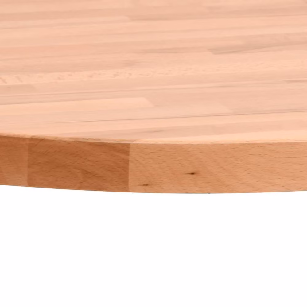 Berkfield Home Round Solid Wood Beech Table Top, Brown, Diameter: 90 cm, Thickness: 2.5 cm – 2