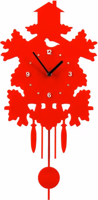 Orsina Maison by Premier Red Acrylic Analog Pendulum Wall Clock
