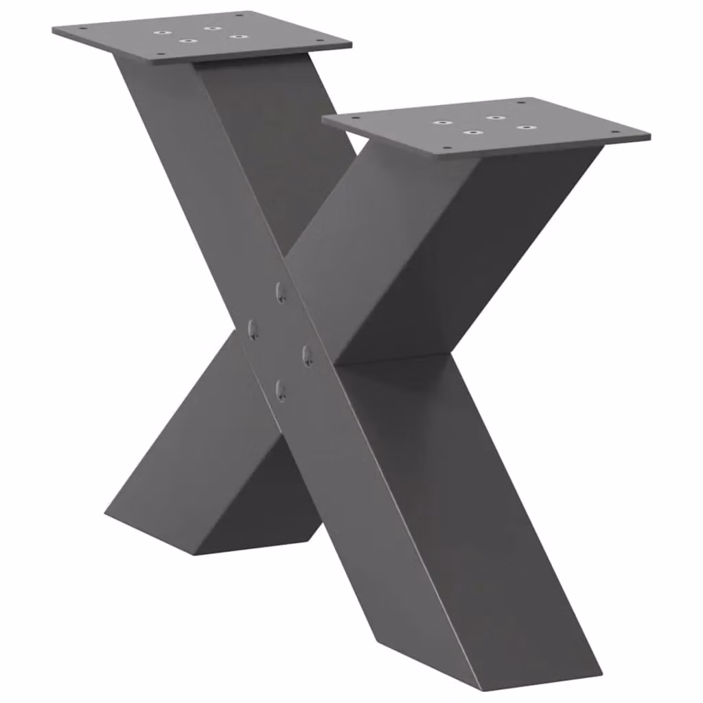 Berkfield Home X-Shaped Coffee Table Legs, 2 Piece Anthracite Steel Set, H 50 x W 30-31 cm – 3