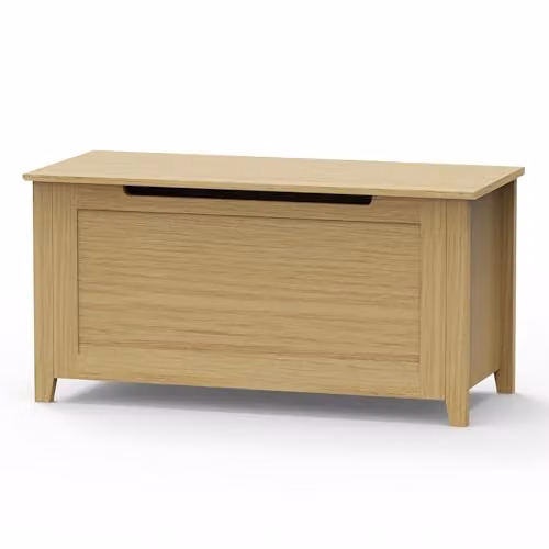 Core Products Henley Ottoman Storage Trunk in Light Oak-Effect Finish, W/D/H: 90 x 40 x 45 cm – 2