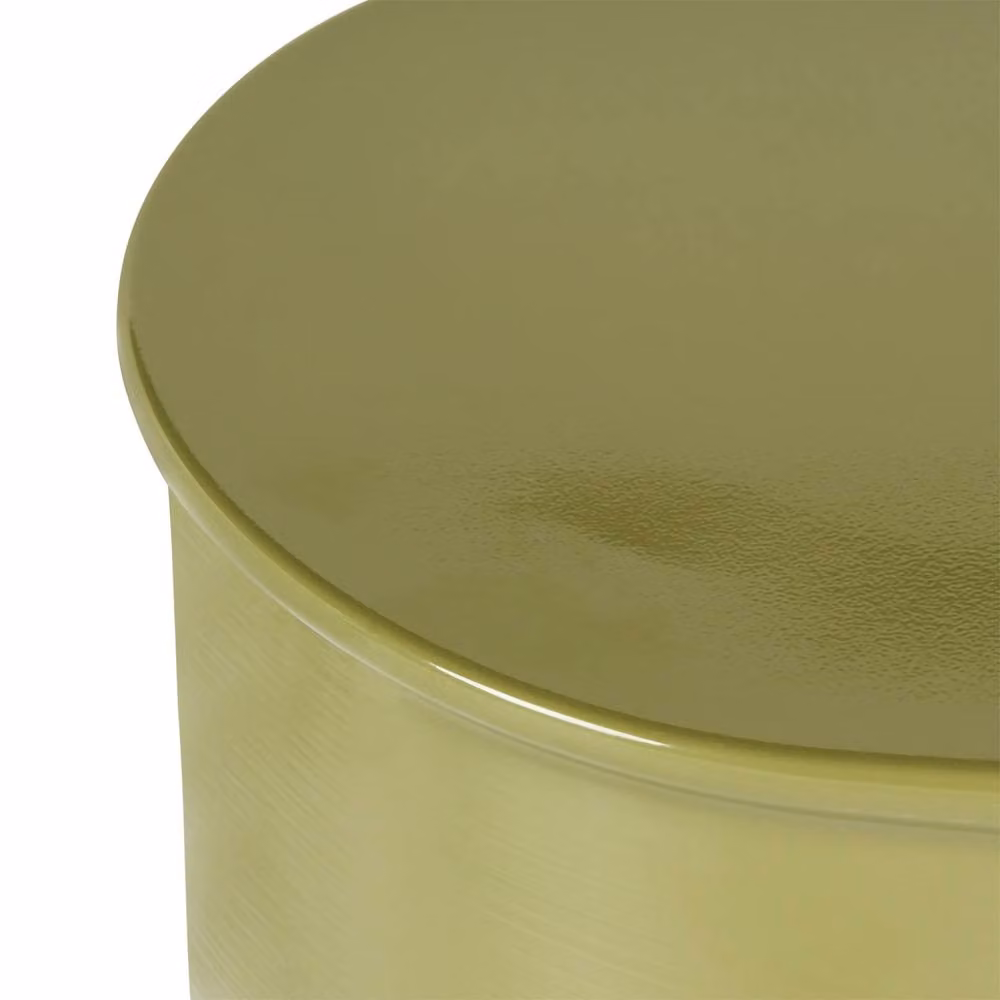 Wyld and Coco Olive Iron Drum Side Table in Green, W/D/H: 31 x 31 x 47 cm – 3