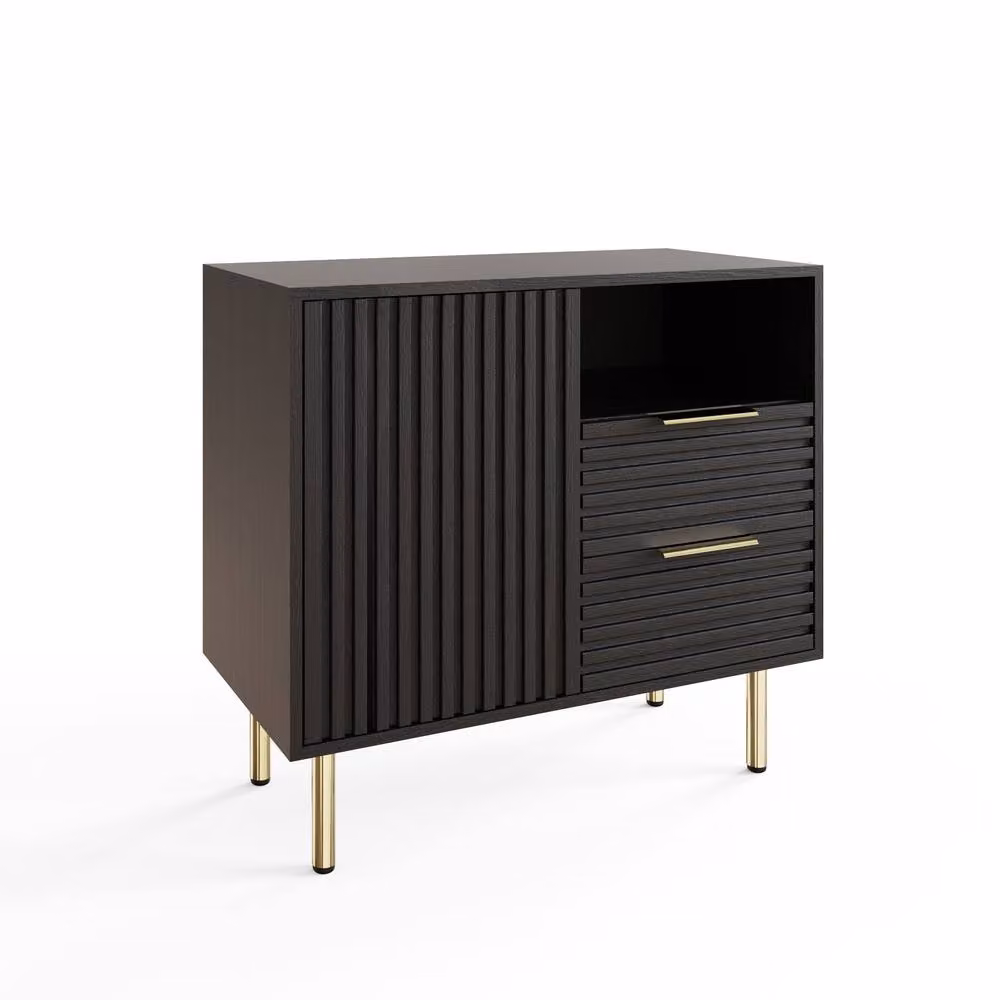 GFW Nervata Compact Matt Black Modern Sideboard – 2