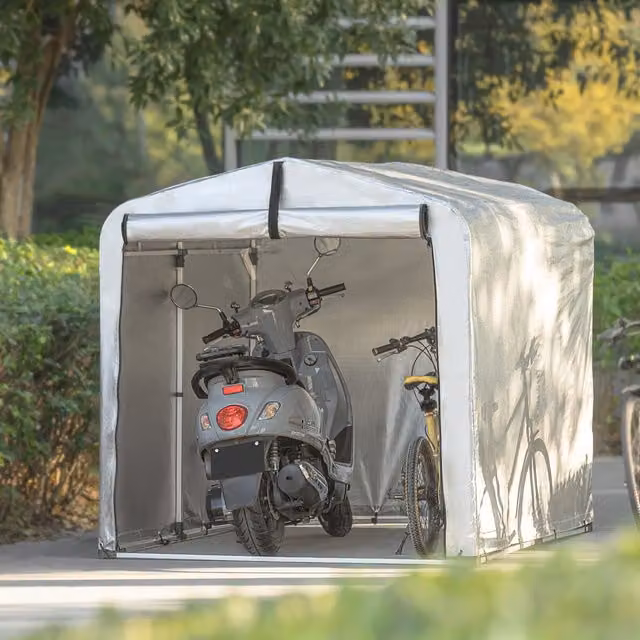 SoBuy Silver Outdoor Bicycle Shed, Height: 159 cm