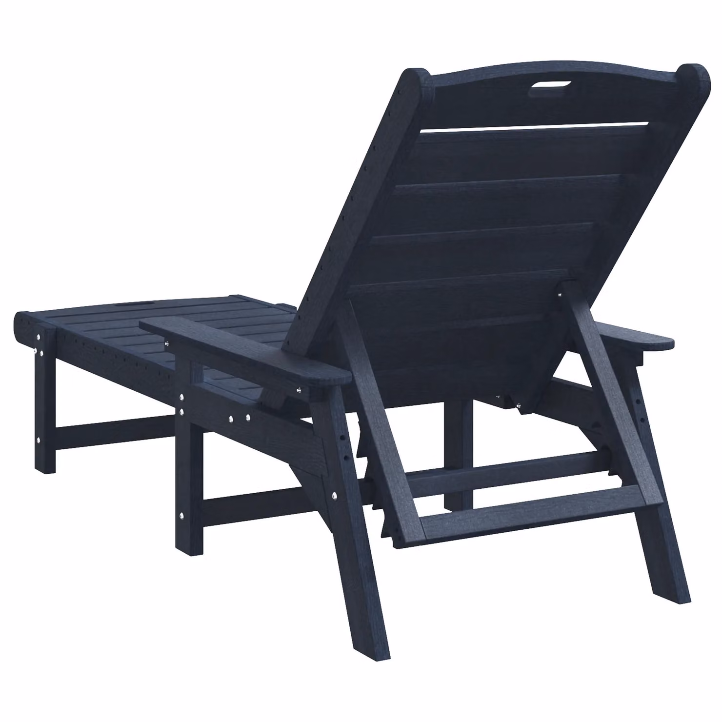 Berkfield Home Navy Blue Sun Lounger with Armrests, W: 53 cm, D: 162 cm, H: 98.5 cm – 5
