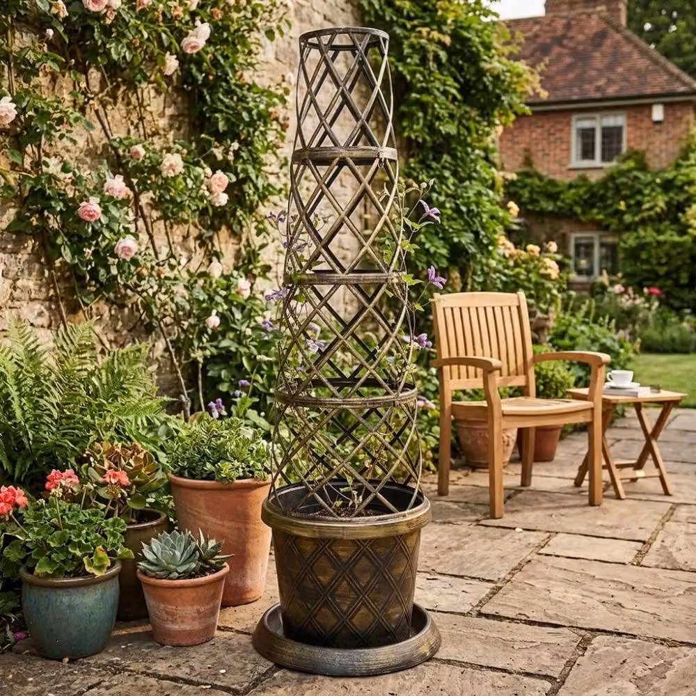 FLAVORA Black and Gold Tower Pot Climbing Plant Planter Kit, 10 x 100g – 2