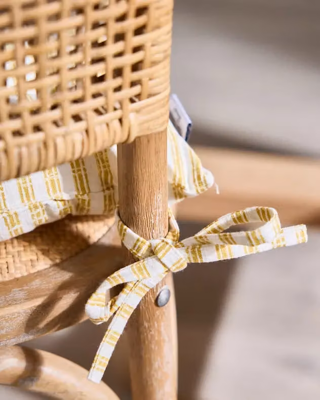 Dibor Quilted Square Chair Seat Pad in Yellow, W/D/H: 40 x 40 x 40 cm – 4