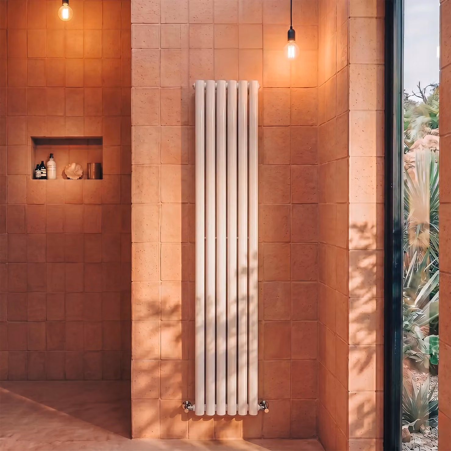 Balterley Embrace Vertical Double Panel Wall Mounted Radiator, White, H 180 cm x W 35.4 cm – 3