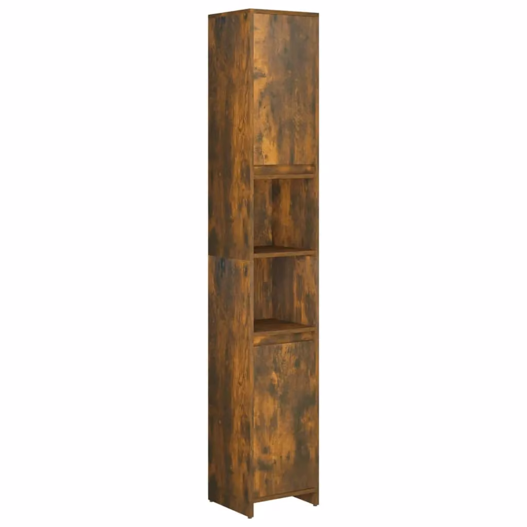 Berkfield Home Smoked Oak Bathroom Cabinet, Brown, W/D/H: 30 x 30 x 183.5 cm – 2