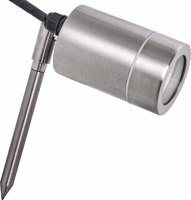 Pacific Lifestyle Adjustable Directional Ground Garden Lights with Spike in Silver Stainless Steel