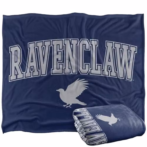 LOGOVISION Harry Potter Ravenclaw Arched Raven Super Soft Silky Touch Fleece Throw Blanket, Multicolour, W: 127 cm, D: 152.4 cm – 1