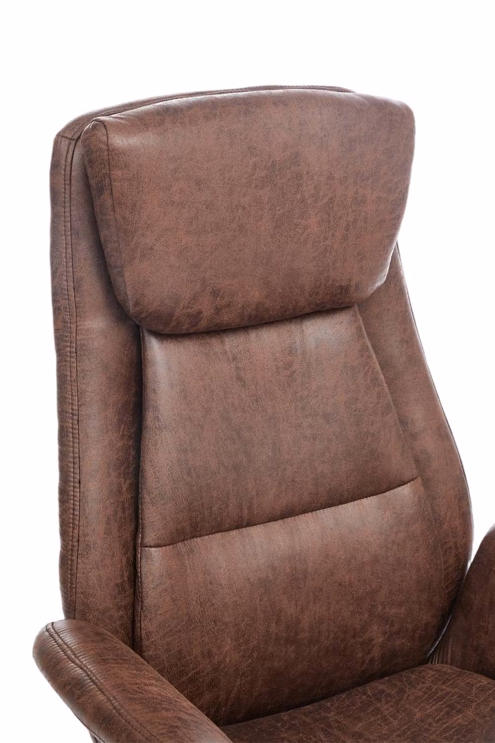 Living and Home Adjustable High Back Executive Office Chair with Armrests in Brown Synthetic Leather – 3