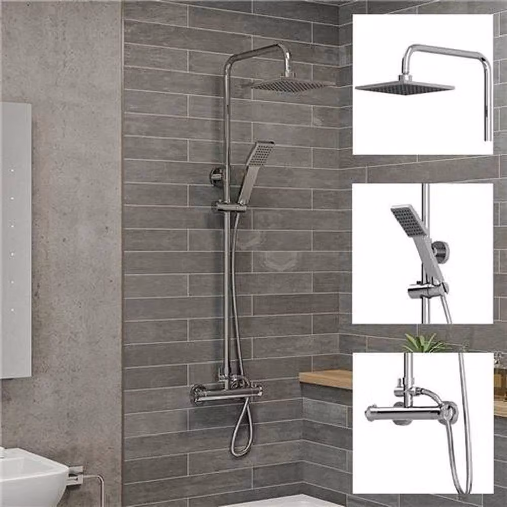 KORVIXA Exposed Square Shower Body Jets in Silver – 2