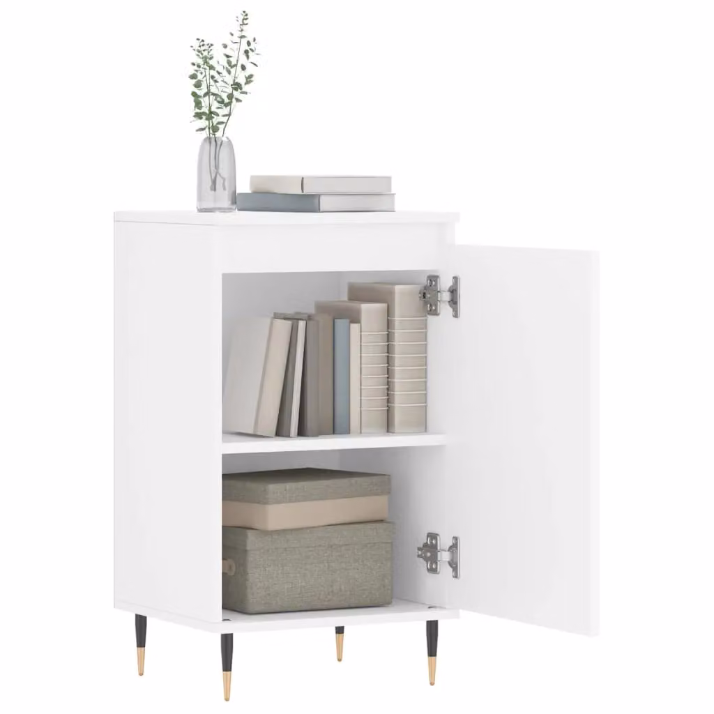Berkfield Home Set of 2 Modern Sideboards in White and Black, W/D/H: 40 x 35 x 70 cm – 2