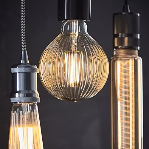 Loops Amber Tinted LED Filament Globe Bulb, 4W E27, 2000K Warm White, 400 Lumen – 3