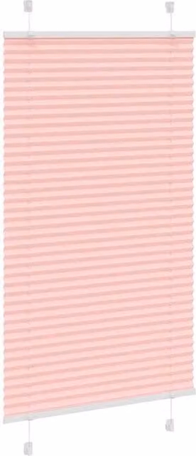 Berkfield Home Single Pleat Polyester Fabric Blind in Pink, W: 80 cm, H: 100 cm