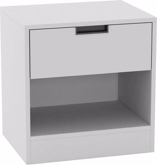 EONLION Modern 1-Drawer Nightstand with Shelf, White Bedroom Storage Cabinet – 1