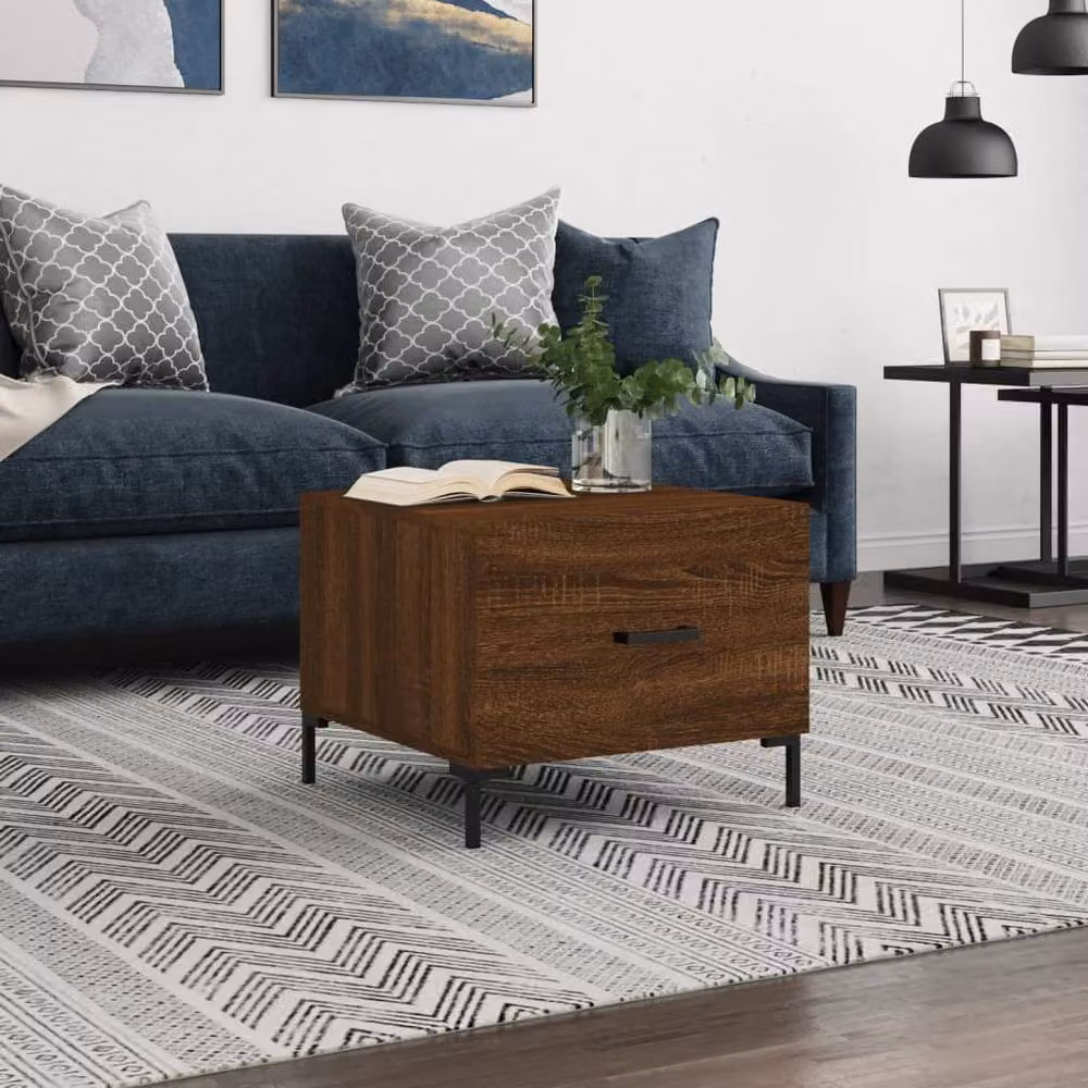 Berkfield Home Decorative Coffee Table in Brown Oak, W/D/H: 50 x 50 x 40 cm – 2