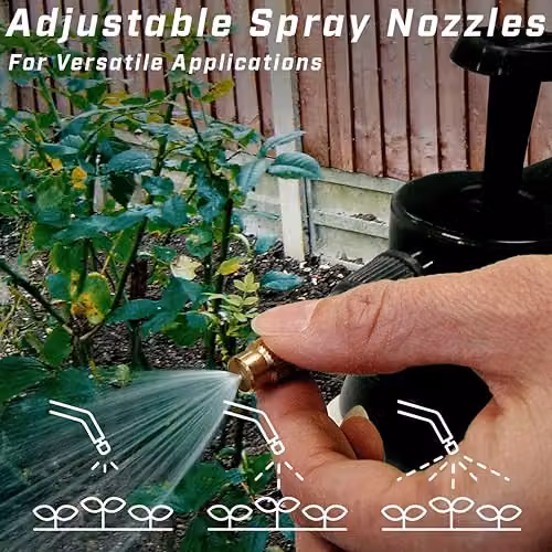 Faithfull Manual Handheld Garden Pressure Sprayer in White and Black with 2 Litre Capacity and 2 Adjustable Nozzles – 3