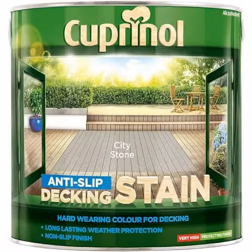 Cuprinol Anti Slip Decking Stain in City Stone, 2.5 Litre