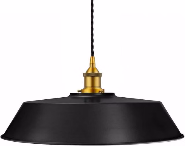 SE Home Chancery Large Pendant Light in Matt Black and Antique Gold